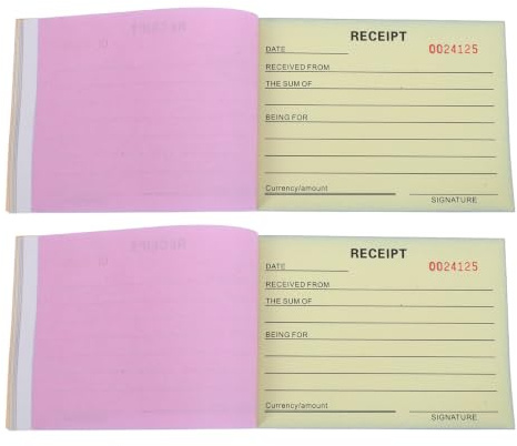 Healifty Carnet de Reçus de Bons de Commande 2 Exemplaires 14,6 X 10,5 Cm Papier Triple Exemplaire Factures Commerciales pour Petites Entreprises Gestion Paiements et Retours
