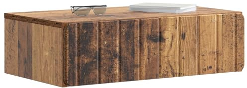 vidaXL Wandmontierter Beistelltisch Altholz 59 x 34,5 x 17 cm, Wohnzimmer, Wandtisch, rechteckig, viel Stauraum, modernes Möbelstück, stilvolle Ordnung