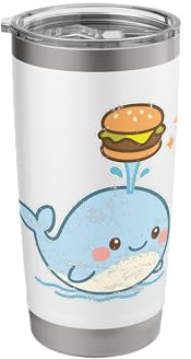 Whale Burger Fountain Cartoon Stainless Steel Insulated Tumbler