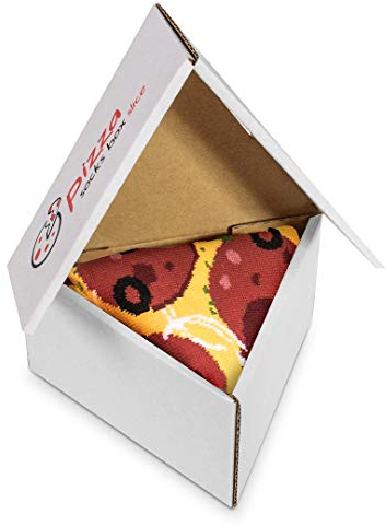 Rainbow Socks - Pizza Slice Box Socks - Donna Uomo - Pepperoni - Un Regalo Per Gli Appassionati Di Pizza - Ampia Scelta Di Motivi - 1 paio - Taglia 36-40