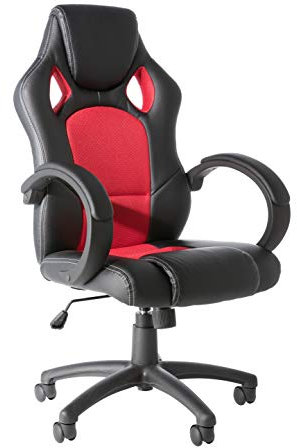 Alphason,AOC5006R,Daytona Faux Leather Racing Chair - Red fabric insert,Red fabric insert