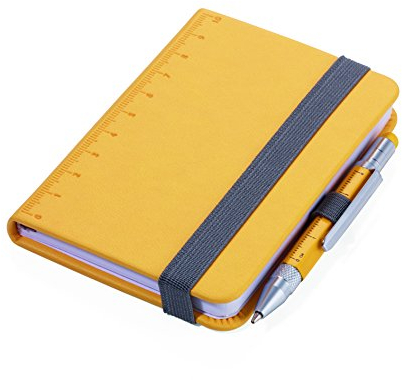TROIKA LILIPAD+LILIPUT – NPP25/YE – Notizblock DIN A7 inkl. Kugelschreiber – Notizbuch – Lesezeichen – Lineal (10 cm) – FSC zertifiziertes Papier, perforierte Seiten, Punktraster – TROIKA-Original