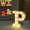 Beleuchtete Buchstaben Nachtlichter Dekoration LED Neon Lampen für Geburtstag Party Hochzeit Kinder Geschenk A-Z (P)