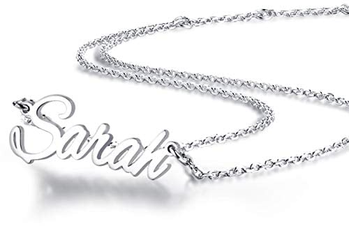 MissChic Namenskette, Silber Personalisierte Kette,18K Rosegold/Gold Vergoldet mit Name, Geschenk für Freuen, Herren, Freundin, Mutter, Schwester