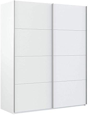 Kleiderschrank mit zwei Schiebetüren, weiße Farbe, 100 x 150 x 200 cm