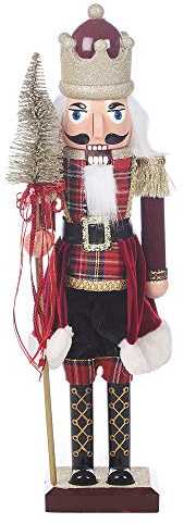 URBNLIVING Figura tradicional de madera de soldado cascanueces de Navidad, 38-82 cm, adorno decorativo de Navidad en soporte de madera, disponible en 3 tamaños (60 cm)