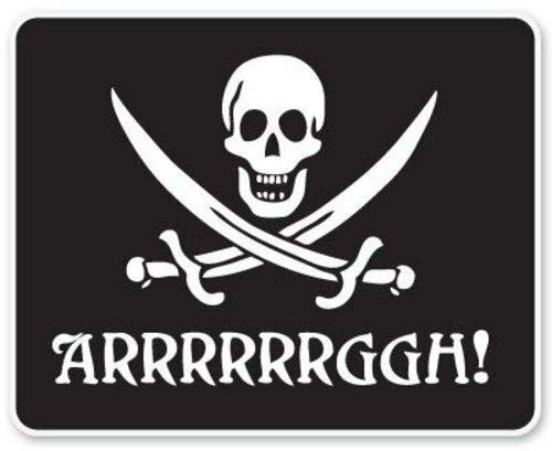 15cm! Klebe-Folie Wetterfest Made-IN-Germany Arrrghh Jolly Roger Pirat L648 UV&Waschanlagenfest Auto-Aufkleber Sticker Decal