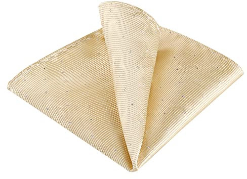 Allegra K Herren Klassisch Tupfen Volltonfarbe Hochzeitsgeschäfte Einstecktuch Taschentuch Champagner One Size