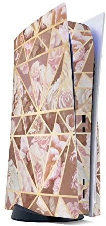 DeinDesign Autocollant Compatible avec Sony Playstation 5 Disc Edition Sticker Film Autocollant Rose Roses Or