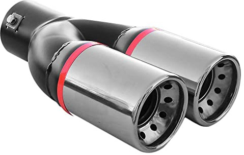 Universal Doppel Auspuffblende Auspuff Schalldampf Endrohr Endrohrblenden Blende Sport Sportauspuff Edelstahl Poliert Chrom bis 55mm