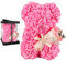 POHOMEGK Rosenbär Geschenk für Frauen, Rose Bär Muttertagsgeschenke, Rosenblumenbär mit Geschenkbox, Romantisch Rosen Teddybär Geschenk für Sie, Muttertag, Valentinstag, Rose Flower Bär