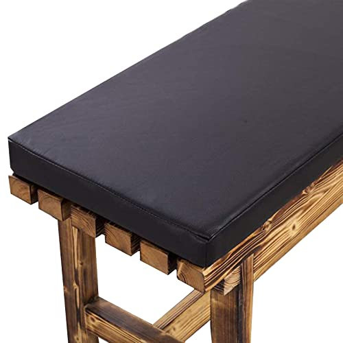 AORUI Kissen für Gartenbank, wasserdicht, Möbel-Sitzkissen, Esszimmer, Terrasse, PU-Leder, Stuhl-Sitzmatte, 2- und 3-Sitzer, rutschfest, abnehmbare Stuhlmatte, 100 x 30 x 5 cm, Schwarz