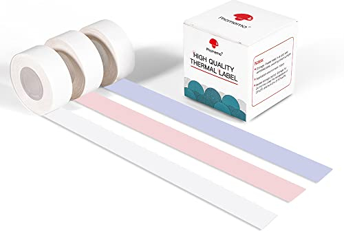 Phomemo D30 Etikettenband, durchgehend, 3 Rollen, Violett/Rosa/Weiß