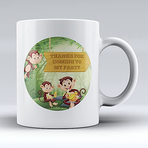 Curved Banana Cheeky Monkeys - Personalised 10oz Ceramic Mug