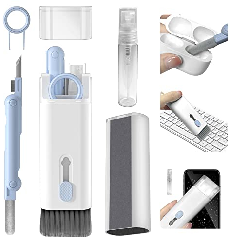 Kit de Nettoyage électronique 7 en 1, Kit de Nettoyage de Clavier avec Brosse, Stylo de Nettoyage pour Airpods Pro, Adapté aux écouteurs, Ordinateur Portable, Téléphone, écran PC (Bleu)