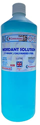 Carbusonic Mordant solution for galvanised metal T- wash Pre-Etch Primer 1 litre, chemically pre-treats galvanised steel in preparation for painting or patina effects.