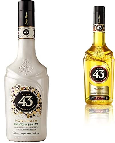 Licor 43 Horchata - Fusión Licor 43 y Horchata Valenciana - Licor Vegano y apto para Celiacos - Sin Gluten - Botella 700 ml & Licor Único con 43 Ingredientes Naturales - Botella 700 ml
