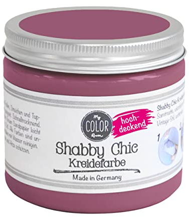 My COLOR Room Shabby Chic (Weinrot - 190 ml) Kreidefarbe für Möbel oder Deko-Objekte im Innen- und Außenbereich - Kreidefarbe für Shabby Chic Farbe für Holz - Möbelfarbe In-/ Outdoor