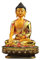 Aolity Buddha-Figur Vergoldete farbige tibetische Tranic Three Treasured Shakyamuni Buddha Statue Figur Putting Shakyamuni Dekoration