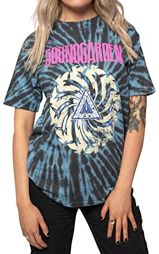 Soundgarden T Shirt Badmotorfinger Band Logo Official Unisex Blue Dye Wash