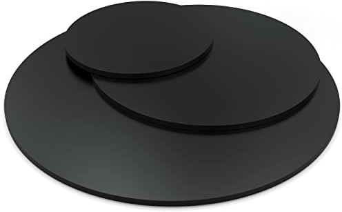 AUPROTEC Tischplatte 19mm rund Ø 1200 mm schwarz Holzplatte melaminharzbeschichtet Spanplatte mit Umleimer ABS Kante Auswahl: 120 cm