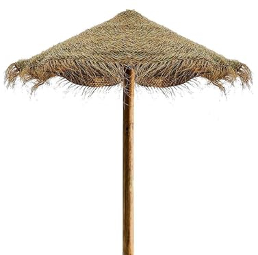 JARDIN202 - Sombrilla de Brezo o Esparto para Exteriores – Sombrilla Redondo para Playa, Porches y Piscina | Diámetro: 2 metros (Esparto)