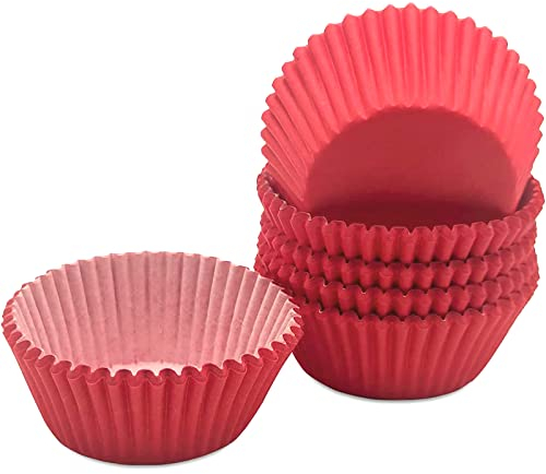 100Pcs Red Paper Cup Cake Cases for Baking,Red Cup Cake Paper Liners Small Red.Cupcake WrapperPaper Cases for Wedding,Christmas,Valentine's Day Decorations Union Jack Royal Theme Party Supplies