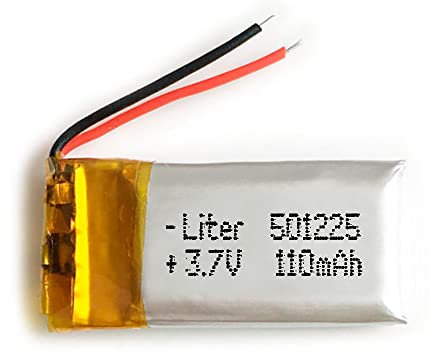 Batterie 501225 LiPo 3.7V 110mAh 0.407Wh 1S 5C Liter Energy Battery pour l'électronique Rechargeable Téléphone Portable Smartwatch GPS - Ne Convient Pas à la Radiocommande 27x12x5mm (110mAh|501225)