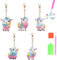 Starnearby DIY Diamond Painting Schlüsselanhänger Doppelseitig Diamant Malerei Schlüsselbund Anhänger Geschenke für Kinder Frauen Familie Festliche