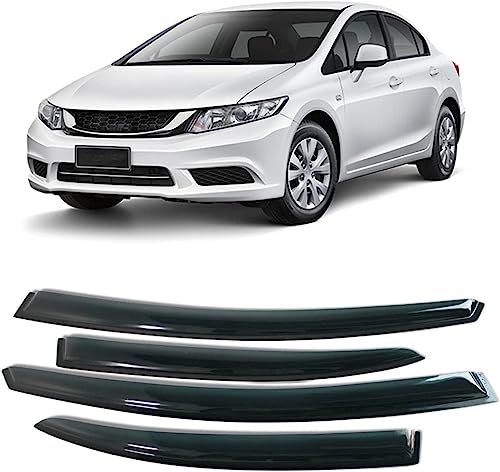 BURIL 4 StüCk Auto Windabweiser für H-onda Civic Sedan 9. 2012-2015, Autofenster Regenschutz Sonnenschutz Regenabweiser Anklebbare Deflektoren Guard Zubehör