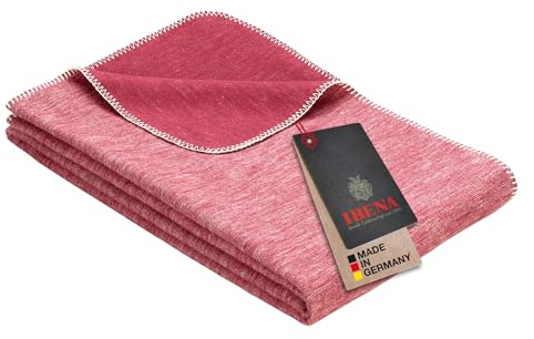 Ibena Lausanne Kinderdecke 70x100 cm - Babydecke rot aus 100% Baumwolle, Baumwolldecke für Babys angenehm leicht und kuschelig, Made in Germnay