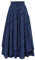 Scarlet Darkness Frauen Renaissance Lagenrock Langer Rock Elastische Hohe Taille Stufenrock mit Taschen, Blau kariert, Mittel