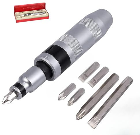 Eidoct 8 PCs Impact Screwdriver Set, Reversible Manual Hand Impact Driver Bits Detachable 1/2-Inch Square Drive, Phillips Bits and Slotted Bit