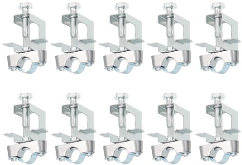 QUARKZMAN 10 Stück Rohrschelle mit Trägerklemme für 5/8 (16mm) Rohrhalterung Kabelhalter für I-Träger, Rohr, Kabel