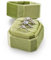 Papten Exquisite Samt Hochzeit Ring Box 3 Slot Ring Geschenk Box Geschenkboxen für die Verlobung (Hellgrün)