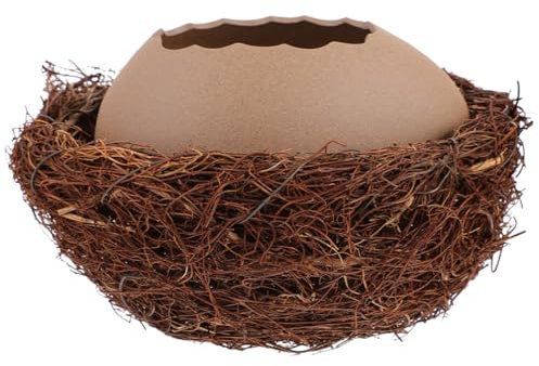 TOVINANNA Eierschale Geformt Keramik Vase Vogel Pflanzer Kreative Vase Nest Desktop Decor