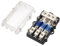 3Fach Camper KFZ Verteilerblock Audio Mini ANLSicherungshalter Autobatterie Stromverteiler Wohnmobil Sicherungskasten 25mm² EIN 10mm² AUS 30A 60A 80A 100A Sicherungen