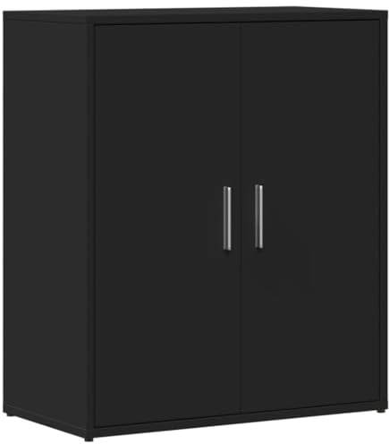 vidaXL Sideboard, Kommode mit Stauraum, Beistellschrank für Wohnzimmer Küche Flur, Anrichte Schrank Highboard, Modern, Schwarz Holzwerkstoff