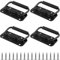 FUNSUEI 4 Stück 100mm Klappgriff Schwarz, Kistengriff Klappbar mit Schrauben, Hardware Boxen Gefedert Kistengriff Silber, Tragegriff Metall Klappbar Griffe Federklappgriff für Kisten Toolbox Tür