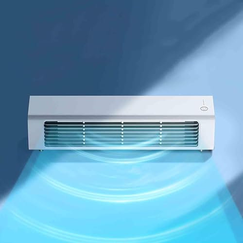 SHAIRMB Mini Wall Mounted Air Curtain Fan, 2 In 1 Desk Fan, Bladeless Wall Mount Fan, Oscillating Fan Cooling Fan, Air Circulator Fan with Remote, for Home, Office, Bedroom,White