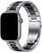 Antfly Bracelet de montre en métal Compatible avec Apple Watch Bracelet 40mm 41mm 38mm, Bracelet pour hommes femmes (42mm/44mm/45mm/49mm, Noir et Argent)