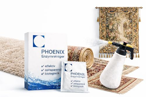 Teppichreiniger Phoenix Enzymreiniger Teppichspray Polsterreiniger Polsterpflege Fleckenentferner Geruchsentferner (40, Gramm)