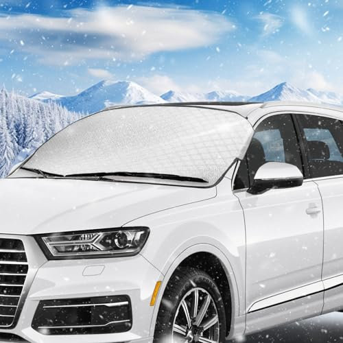 Frontscheibenabdeckung Winter Auto, Windschutzscheibenabdeckung, Auto Abdeckung Winter, Faltbar Autoscheibenabdeckung Winter, Gegen Sonne Staub Frost EIS für meisten Fahrzeuge