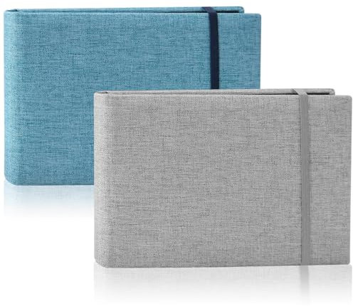 2Pcs Photo Albums, 6x4 Slip In Photo Album, 200 Photos Mini Flip Photo Album Small Photo Albums Little Portable Memory Book with Linen Cover for Wedding Holiday Family Birthday Travel