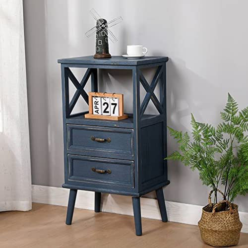 IUBGFTO Hohe Kommode für Schlafzimmer, Nachttisch mit 2–3 Schubladen, Moderne Holzkommode aus der Mitte des Jahrhunderts, Aufbewahrungsschublade und Regal, Nachttisch (Stil 2, 2 Schubladen)