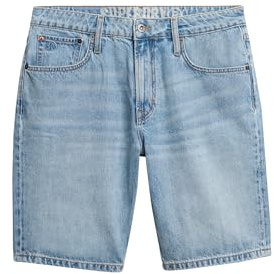 Superdry Herren Vintage Straight Shorts Fairfield Hellblau 34