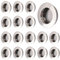 MOROBOR Lot de 16 poignées de porte rondes encastrées en acier inoxydable - Poignées de porte de grange coulissantes encastrées - Poignées de porte invisibles (acier inoxydable)