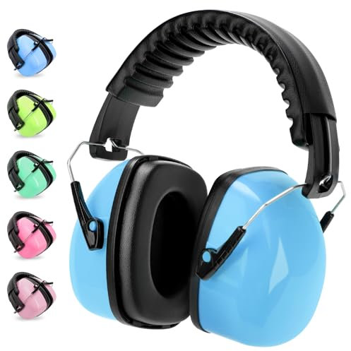 BraveKoi Gehörschutz Kinder NRR 27dB, Verstellbare Lärmschutz Kopfhörer Kinder, Ohrenschützer Faltbar mit Autismus, Schlafen, Lernen, Konzert(Blau/1 Stück)