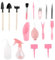 Yardenfun 16Pezzi Utensili da Giardinaggio Rosa Kit per Piante e Trapianto Include Potatore Spruzzatore e Accessori per Professionale