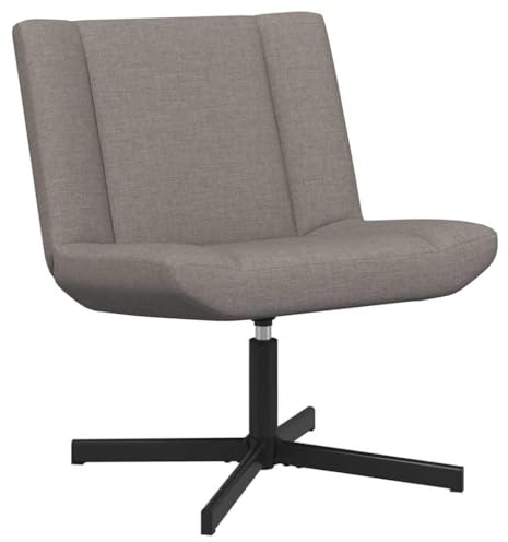 vidaXL Swivel Chair Taupe 63 x 75 x 76 cm Fabric, Modern Living Room Chair, Swivel Seat, Durable Furniture Piece, Soft Touch Design, Interactive Indoor Relaxing Stool